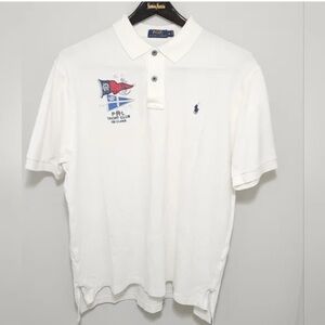 Polo by Ralph Lauren White Polo Yacht Club 1st Class Shirt Mens XL Tall XLT